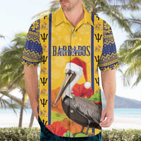 Personalized Barbados Christmas Hawaiian Shirt Bajan Xmas Brown Pelican Santa - Wonder Print Shop