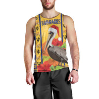 Personalized Barbados Christmas Men Tank Top Bajan Xmas Brown Pelican Santa - Wonder Print Shop