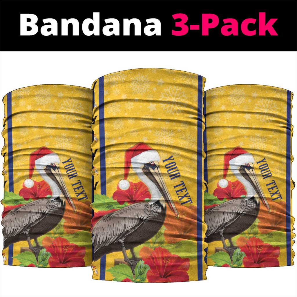 Personalized Barbados Christmas Neck Gaiter Bajan Xmas Brown Pelican Santa - Wonder Print Shop
