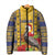 Personalized Barbados Christmas Padded Jacket Bajan Xmas Brown Pelican Santa - Wonder Print Shop