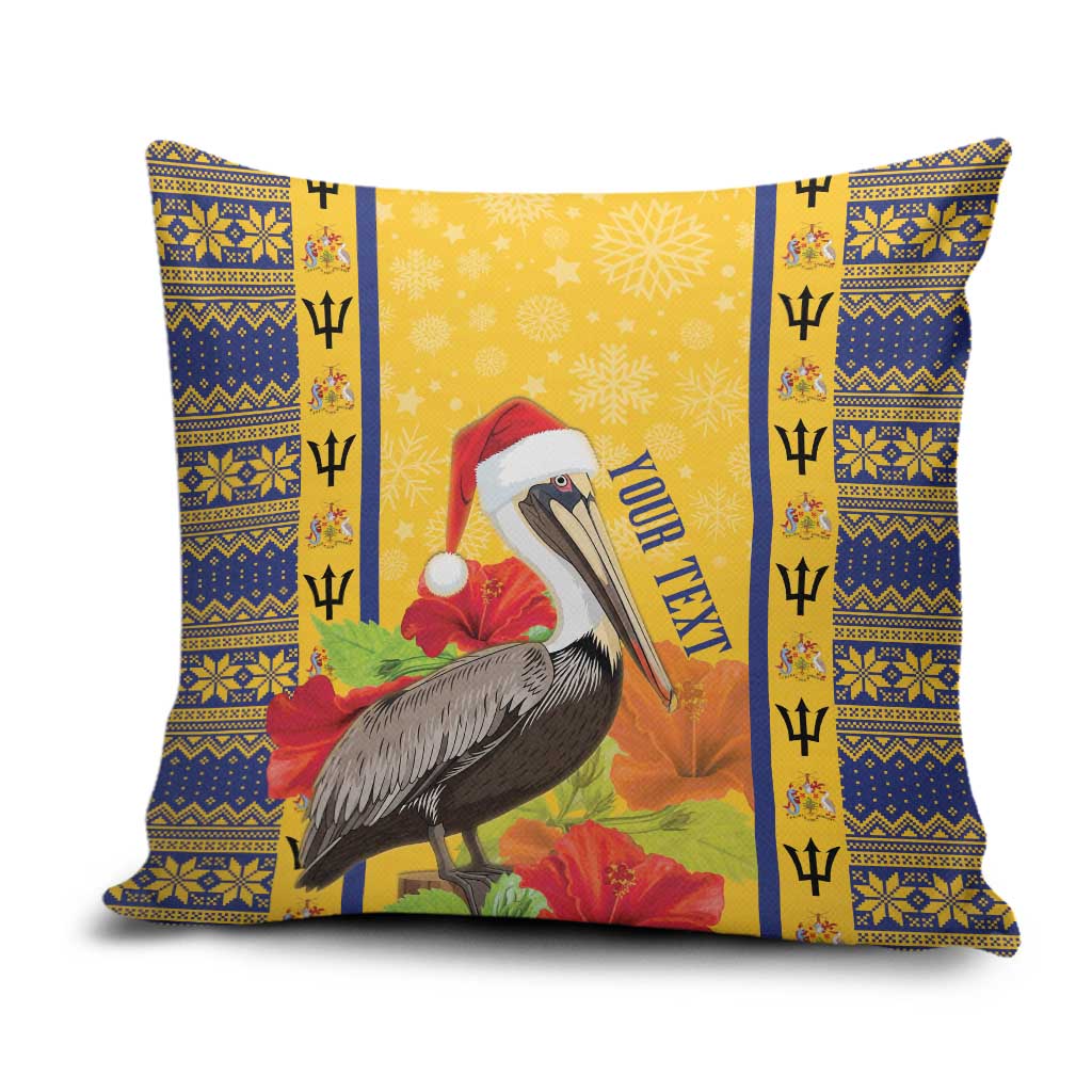 Personalized Barbados Christmas Pillow Cover Bajan Xmas Brown Pelican Santa - Wonder Print Shop