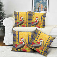 Personalized Barbados Christmas Pillow Cover Bajan Xmas Brown Pelican Santa - Wonder Print Shop