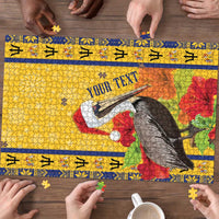 Personalized Barbados Christmas Puzzle Bajan Xmas Brown Pelican Santa - Wonder Print Shop