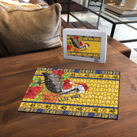 Personalized Barbados Christmas Puzzle Bajan Xmas Brown Pelican Santa - Wonder Print Shop