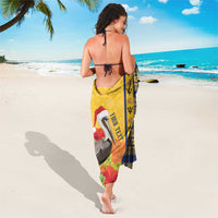 Personalized Barbados Christmas Sarong Bajan Xmas Brown Pelican Santa - Wonder Print Shop