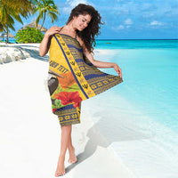 Personalized Barbados Christmas Sarong Bajan Xmas Brown Pelican Santa - Wonder Print Shop