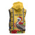Personalized Barbados Christmas Sleeveless Hoodie Bajan Xmas Brown Pelican Santa - Wonder Print Shop