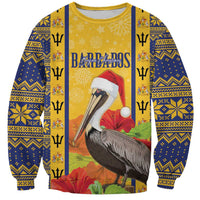 Personalized Barbados Christmas Sweatshirt Bajan Xmas Brown Pelican Santa - Wonder Print Shop