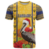 Personalized Barbados Christmas T Shirt Bajan Xmas Brown Pelican Santa - Wonder Print Shop