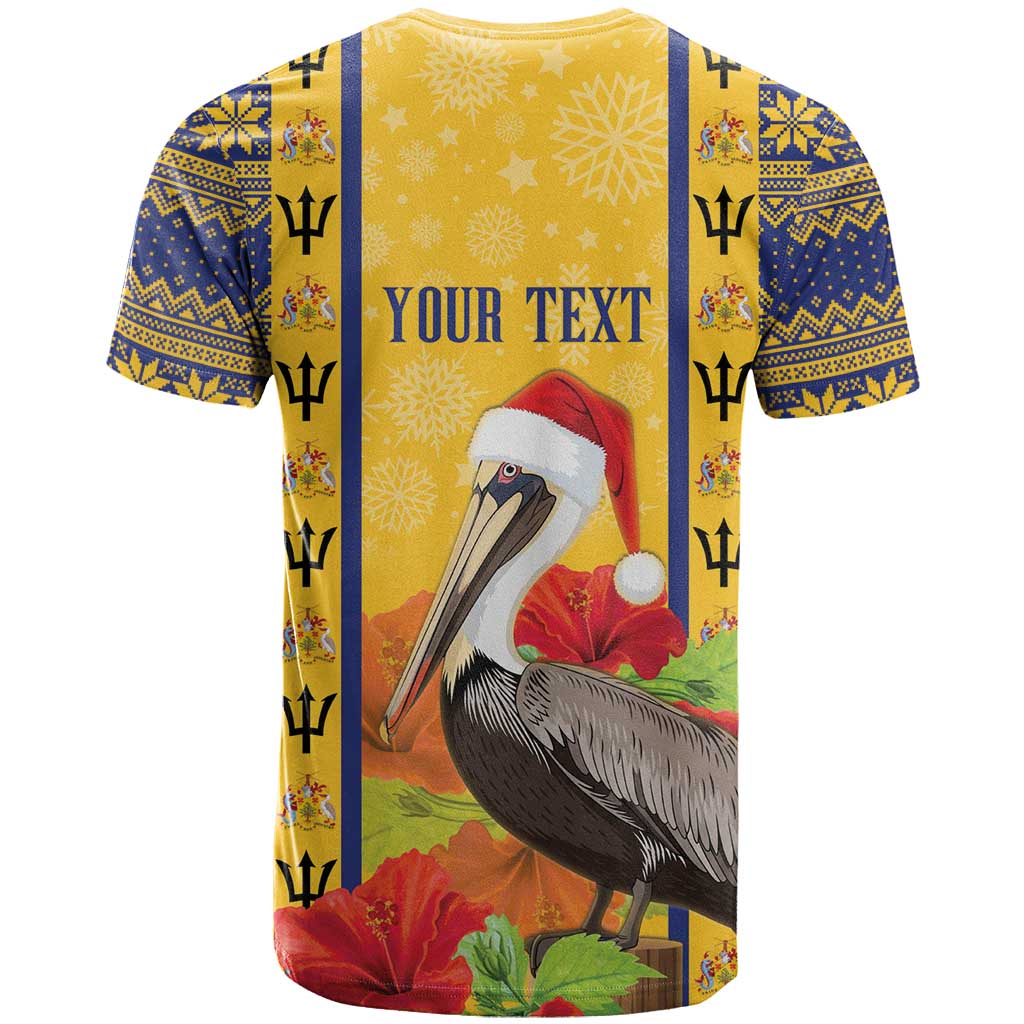 Personalized Barbados Christmas T Shirt Bajan Xmas Brown Pelican Santa - Wonder Print Shop