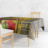 Personalized Barbados Christmas Tablecloth Bajan Xmas Brown Pelican Santa - Wonder Print Shop