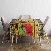 Personalized Barbados Christmas Tablecloth Bajan Xmas Brown Pelican Santa - Wonder Print Shop
