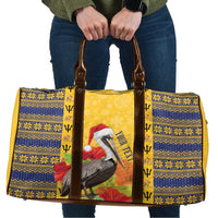 Personalized Barbados Christmas Travel Bag Bajan Xmas Brown Pelican Santa - Wonder Print Shop