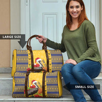 Personalized Barbados Christmas Travel Bag Bajan Xmas Brown Pelican Santa - Wonder Print Shop