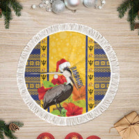 Barbados Christmas Tree Skirt Bajan Xmas Brown Pelican Santa - Wonder Print Shop
