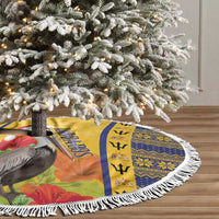 Barbados Christmas Tree Skirt Bajan Xmas Brown Pelican Santa - Wonder Print Shop