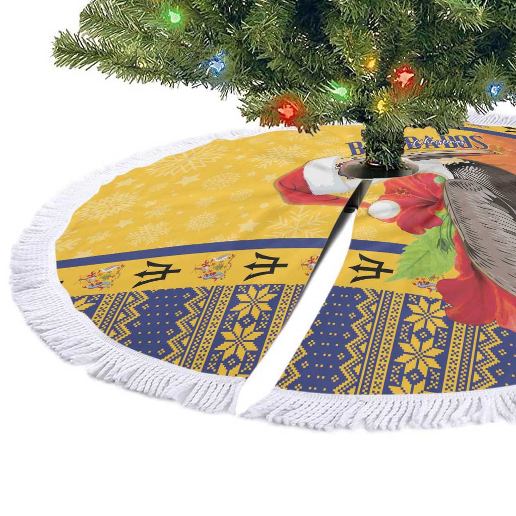 Barbados Christmas Tree Skirt Bajan Xmas Brown Pelican Santa - Wonder Print Shop