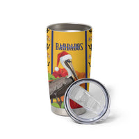 Personalized Barbados Christmas Tumbler Cup Bajan Xmas Brown Pelican Santa - Wonder Print Shop