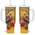 Personalized Barbados Christmas Tumbler With Handle Bajan Xmas Brown Pelican Santa - Wonder Print Shop