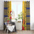 Personalized Barbados Christmas Window Curtain Bajan Xmas Brown Pelican Santa - Wonder Print Shop