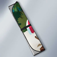 Antigua And Barbuda Christmas Auto Sun Shade Magnificent Frigatebird Dabbing Santa - Wonder Print Shop