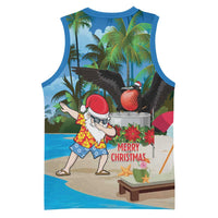 Antigua And Barbuda Christmas Basketball Jersey Magnificent Frigatebird Dabbing Santa - Wonder Print Shop