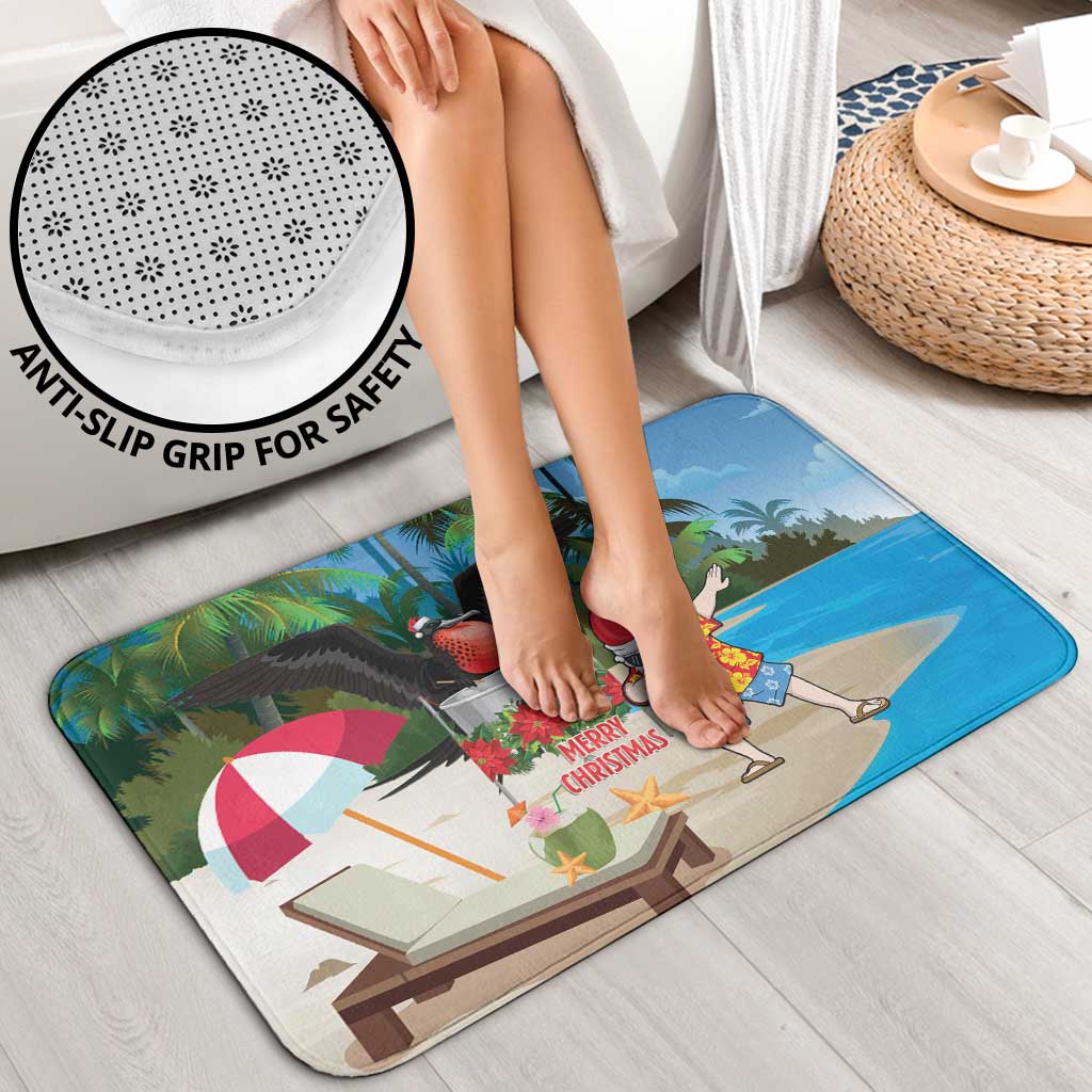 Antigua And Barbuda Christmas Bathroom Set Magnificent Frigatebird Dabbing Santa - Wonder Print Shop