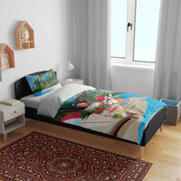 Antigua And Barbuda Christmas Bedding Set Magnificent Frigatebird Dabbing Santa - Wonder Print Shop