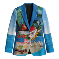 Antigua And Barbuda Christmas Blazer Magnificent Frigatebird Dabbing Santa - Wonder Print Shop