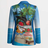 Antigua And Barbuda Christmas Blazer Magnificent Frigatebird Dabbing Santa - Wonder Print Shop