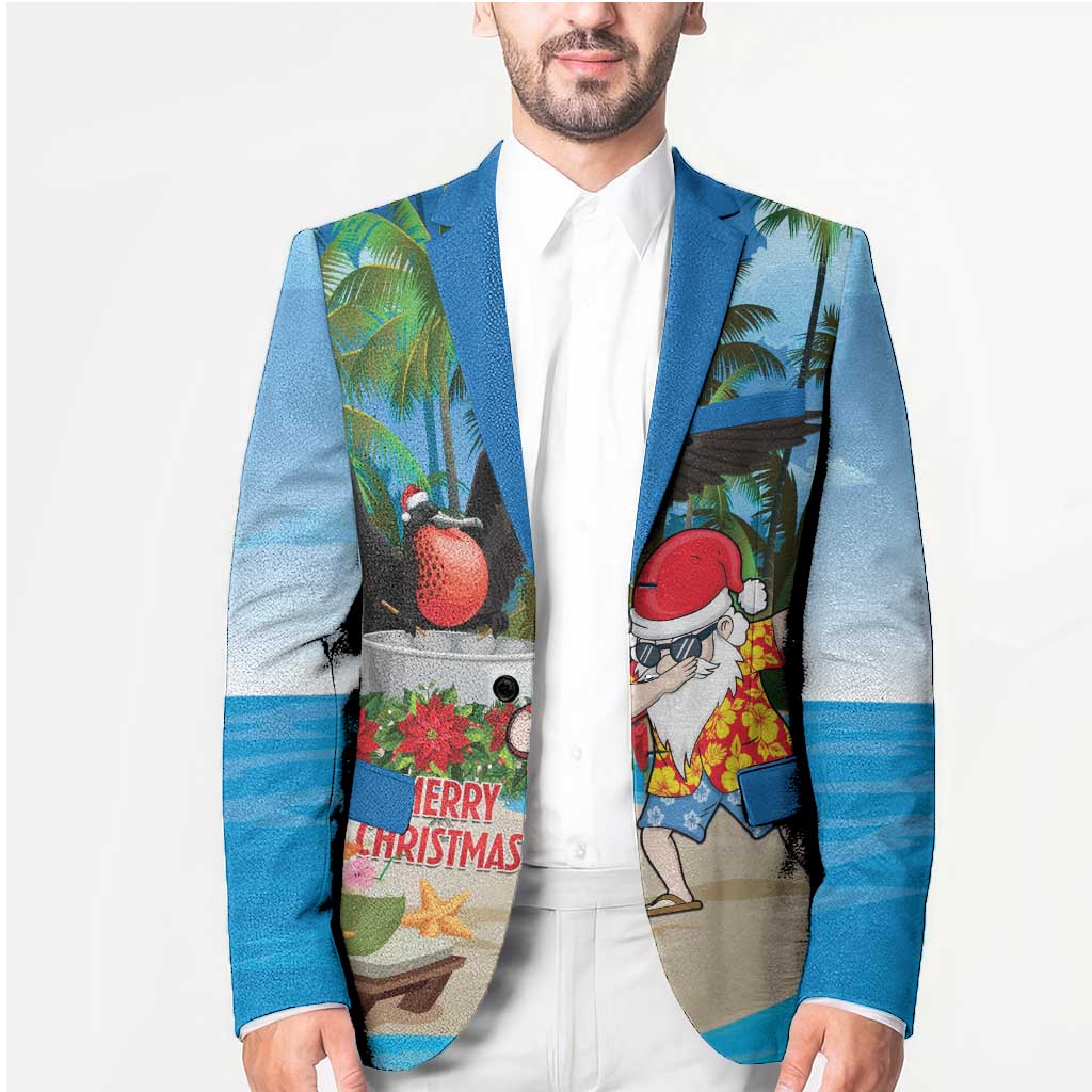 Antigua And Barbuda Christmas Blazer Magnificent Frigatebird Dabbing Santa - Wonder Print Shop