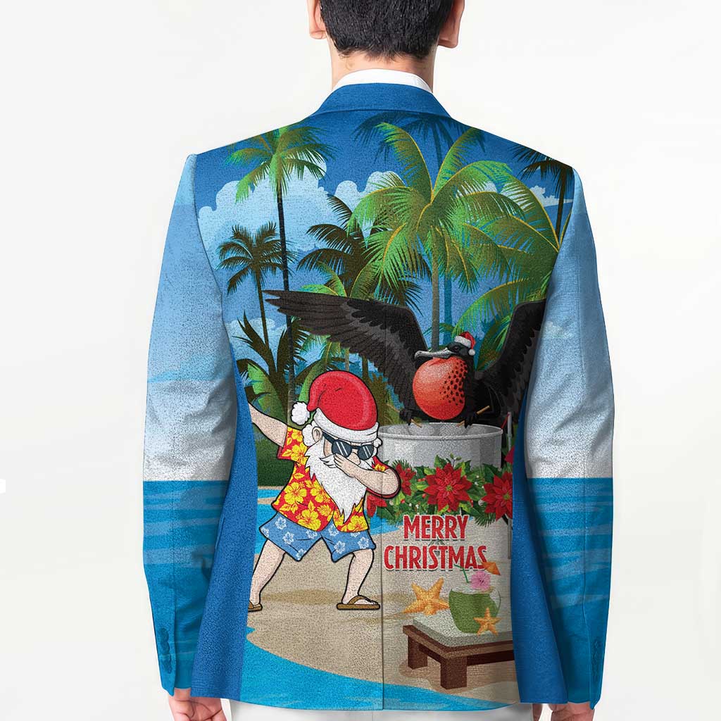 Antigua And Barbuda Christmas Blazer Magnificent Frigatebird Dabbing Santa - Wonder Print Shop