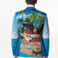 Antigua And Barbuda Christmas Blazer Magnificent Frigatebird Dabbing Santa - Wonder Print Shop