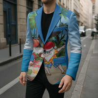 Antigua And Barbuda Christmas Blazer Magnificent Frigatebird Dabbing Santa - Wonder Print Shop