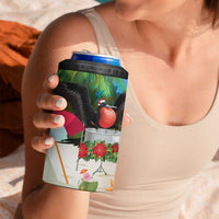 Antigua And Barbuda Christmas 4 in 1 Can Cooler Tumbler Magnificent Frigatebird Dabbing Santa - Wonder Print Shop