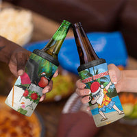 Antigua And Barbuda Christmas 4 in 1 Can Cooler Tumbler Magnificent Frigatebird Dabbing Santa - Wonder Print Shop