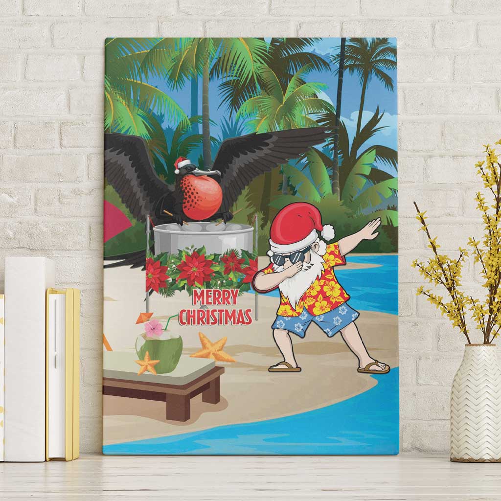 Antigua And Barbuda Christmas Canvas Wall Art Magnificent Frigatebird Dabbing Santa - Wonder Print Shop