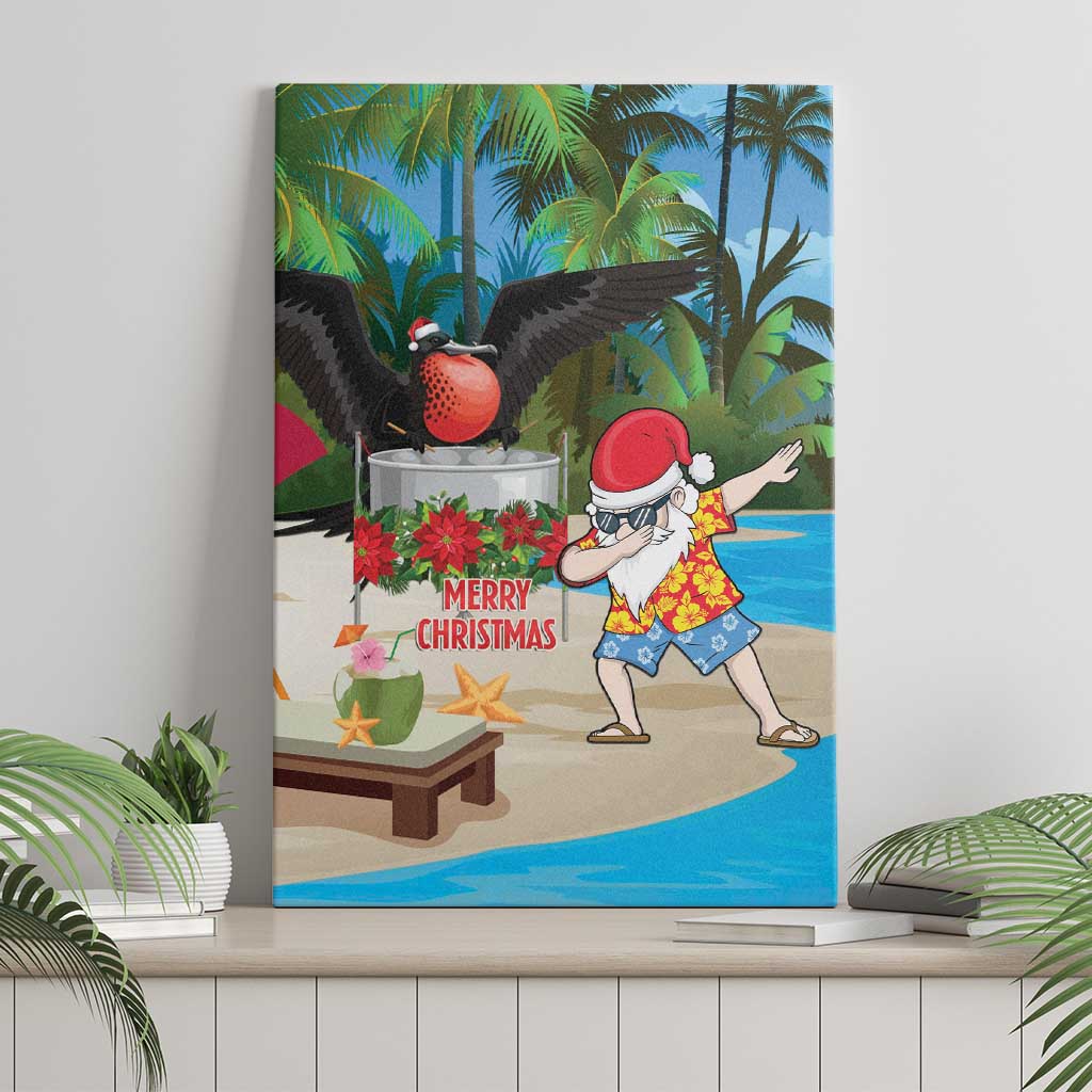 Antigua And Barbuda Christmas Canvas Wall Art Magnificent Frigatebird Dabbing Santa - Wonder Print Shop