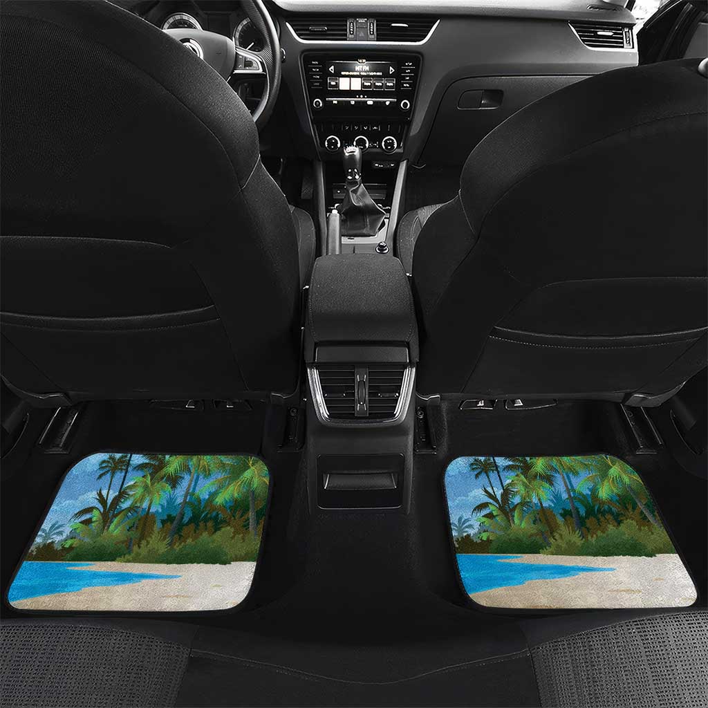 Antigua And Barbuda Christmas Car Mats Magnificent Frigatebird Dabbing Santa - Wonder Print Shop