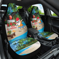 Antigua And Barbuda Christmas Car Seat Cover Magnificent Frigatebird Dabbing Santa - Wonder Print Shop