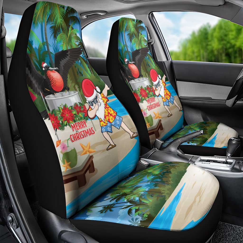 Antigua And Barbuda Christmas Car Seat Cover Magnificent Frigatebird Dabbing Santa - Wonder Print Shop