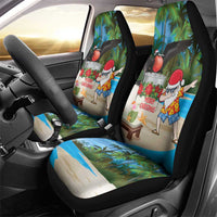 Antigua And Barbuda Christmas Car Seat Cover Magnificent Frigatebird Dabbing Santa - Wonder Print Shop