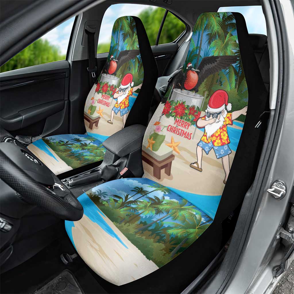 Antigua And Barbuda Christmas Car Seat Cover Magnificent Frigatebird Dabbing Santa - Wonder Print Shop