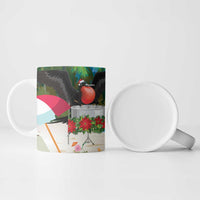 Antigua And Barbuda Christmas Ceramic Mug Magnificent Frigatebird Dabbing Santa - Wonder Print Shop