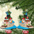 Antigua And Barbuda Christmas Ceramic Ornament Magnificent Frigatebird Dabbing Santa - Wonder Print Shop