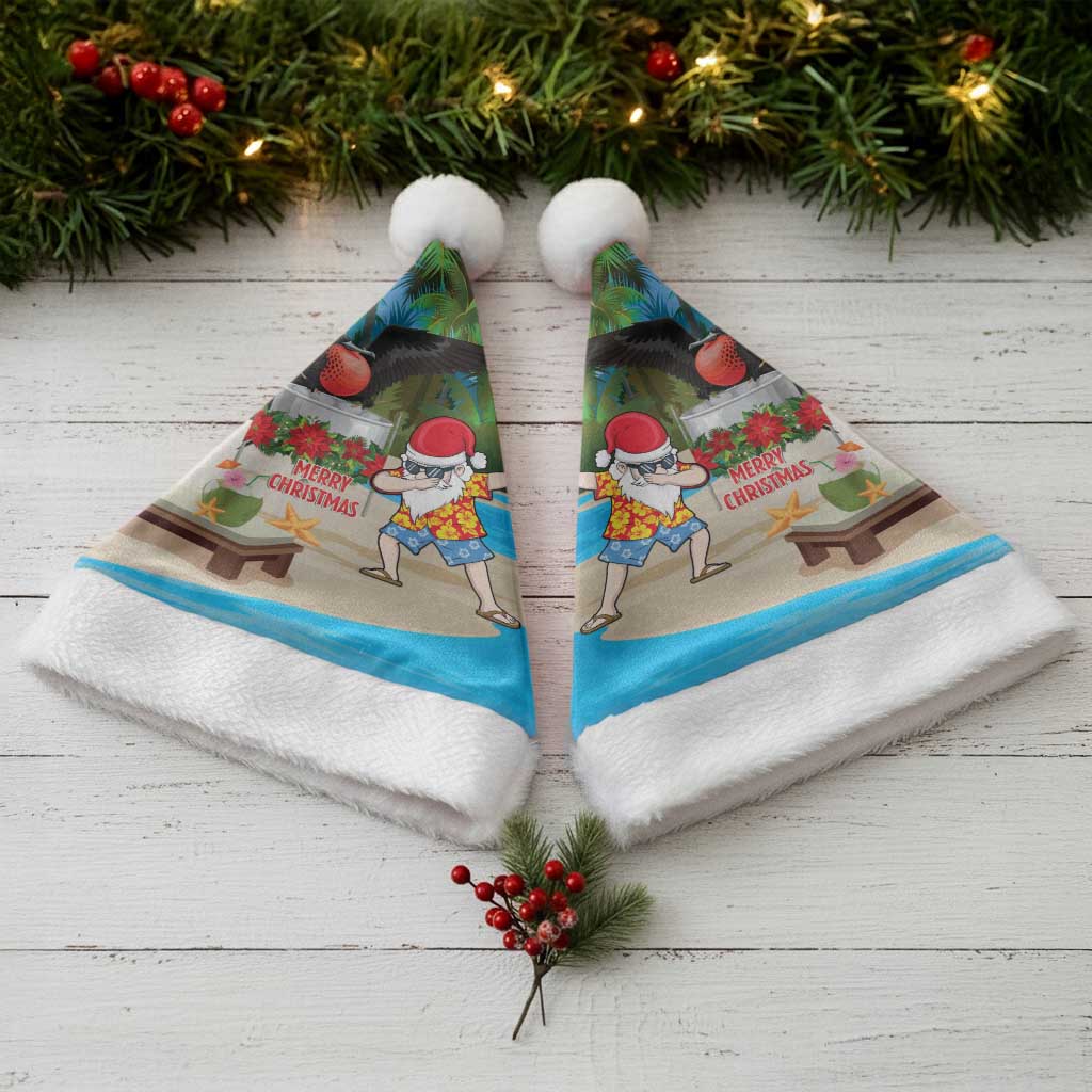 Antigua And Barbuda Christmas Santa Hat Magnificent Frigatebird Dabbing Santa - Wonder Print Shop