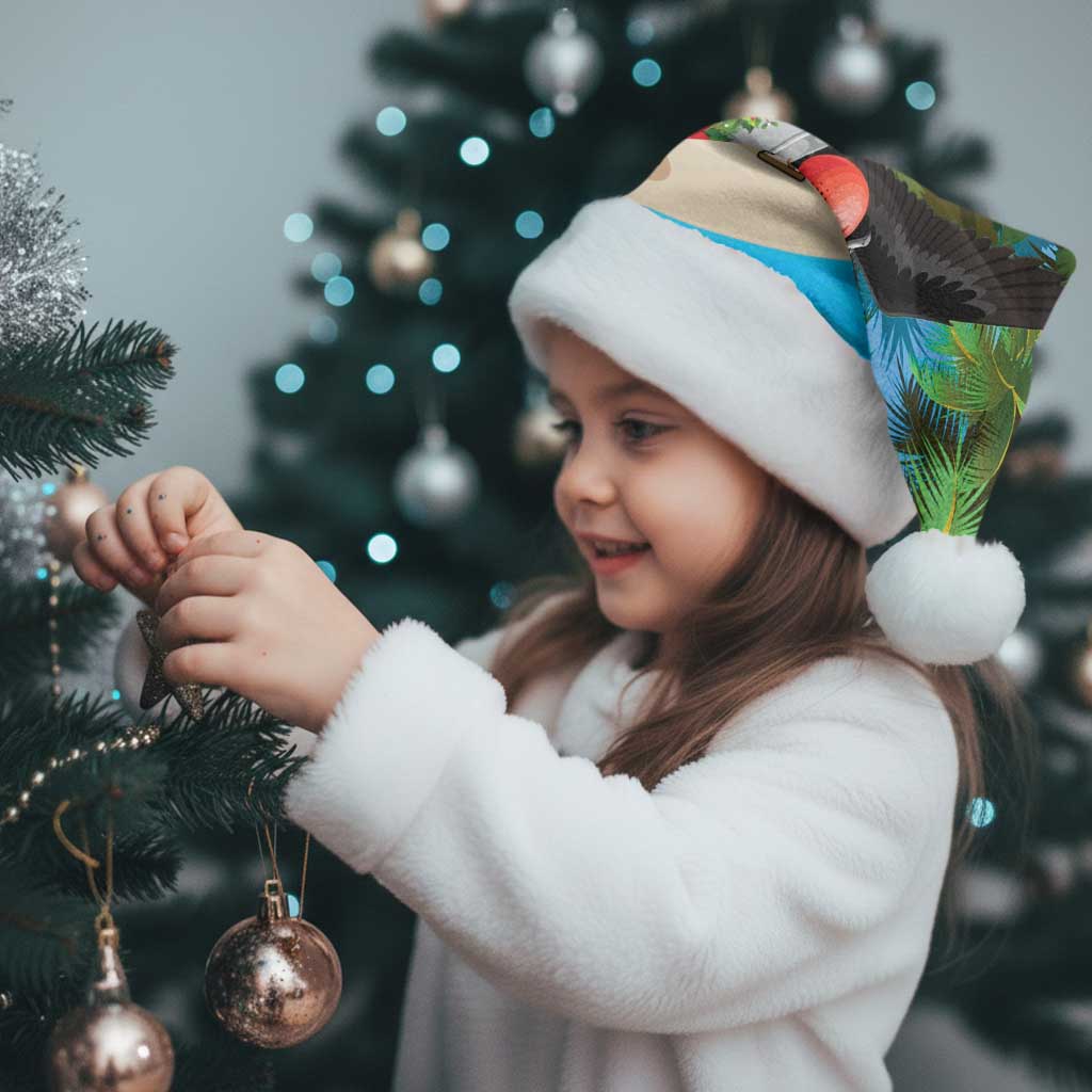 Antigua And Barbuda Christmas Santa Hat Magnificent Frigatebird Dabbing Santa - Wonder Print Shop