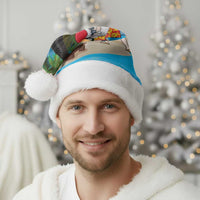 Antigua And Barbuda Christmas Santa Hat Magnificent Frigatebird Dabbing Santa - Wonder Print Shop