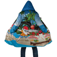 Antigua And Barbuda Christmas Cloak Magnificent Frigatebird Dabbing Santa - Wonder Print Shop