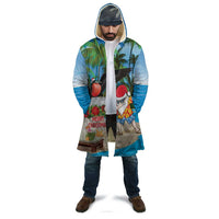 Antigua And Barbuda Christmas Cloak Magnificent Frigatebird Dabbing Santa - Wonder Print Shop